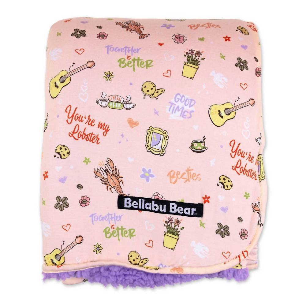NEW BELLABU BEAR bamboo sherpa blanket in pink